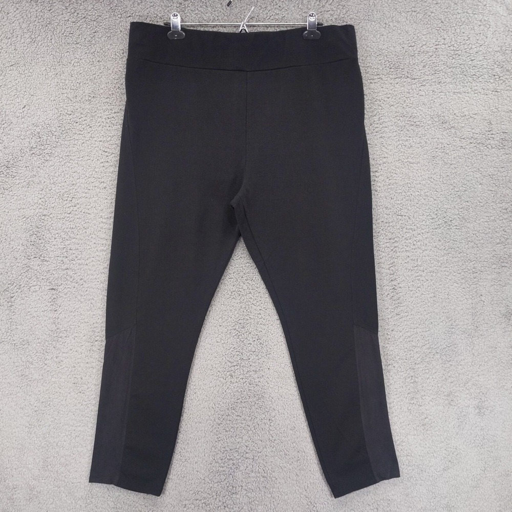 LOGO by Lori Goldstein Womens Black Knit Leggings Side Panel A267523 Size 1XP